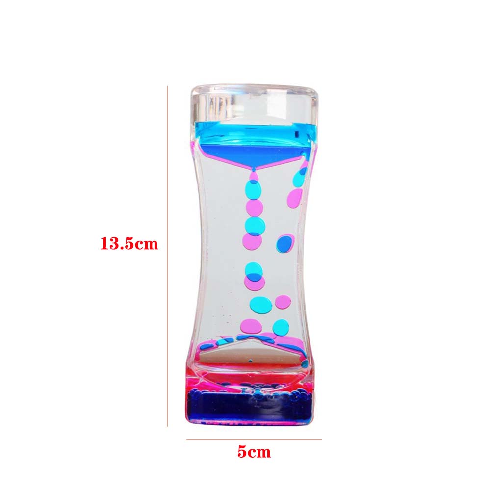 Double Color Sand Hourglasses Colorful Liquid Timer Anxiety Relief Liquid Motion Timer Bubble Timer Oil Hourglass Home Decor