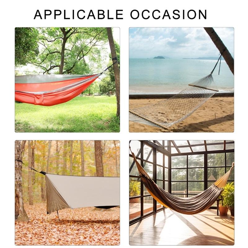 2Pcs Hammocks Suspension Strap High Strength Nylons Hammock Belt Rope Outdoor Travel Swing Tree Suspension Strap