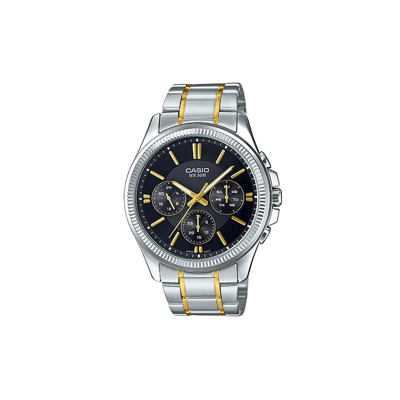 

Casio STANDARD series simple fashion casual style quartz pointer trend business three dials six eyes waterproof quartz movement MTP-1375SG-1AVDF чёрный