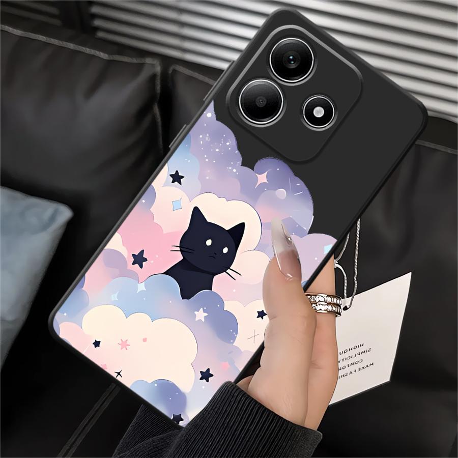 

Phone Cover Case for Xiaomi Redmi Note 14 9 8 7 13 Pro Plus K40 K80 12 11 Pro 12C 13C 10 11S 14C 12S A4 A5 A1 A2 A3 Black Cat Redmi Note 11 Pro