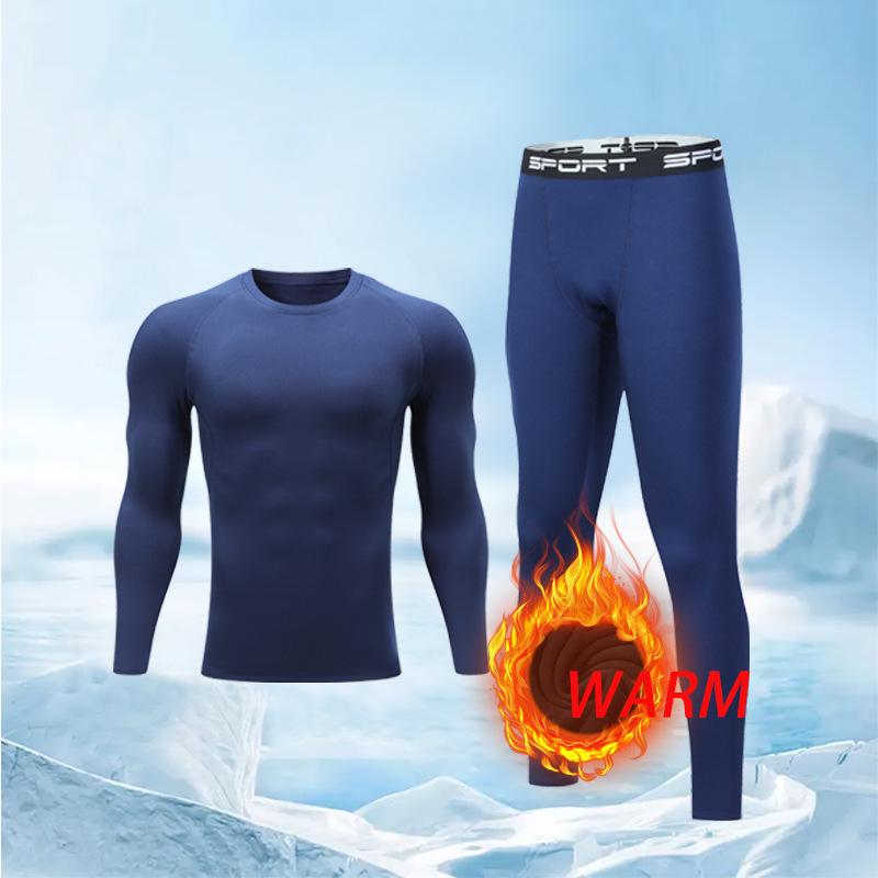 Conjunto de Capa Base Cálida de Secado Rápido para Hombre para Otoño/Invierno - Ideal para Montañismo, Senderismo y Running