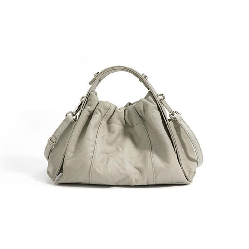 Small Niche Design Hand Grip Pattern Cowhide Handbag Classic Versatile Women's Crossbody Bag Fashionable Retro Shoulder