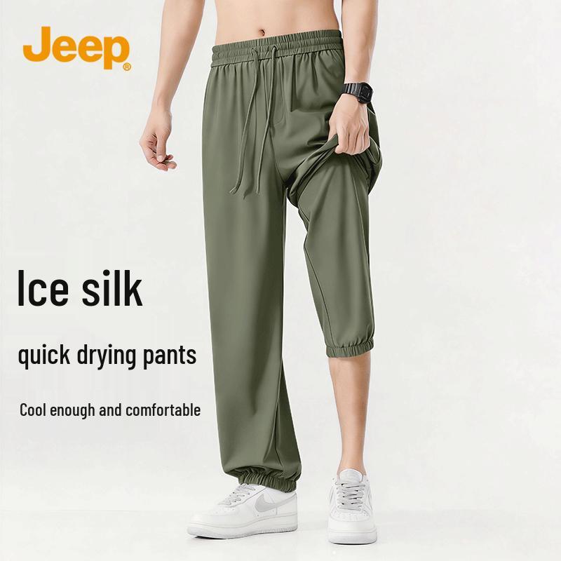 JEEP Men's Ice Silk Quick-Dry Straight-Leg Casual Pants