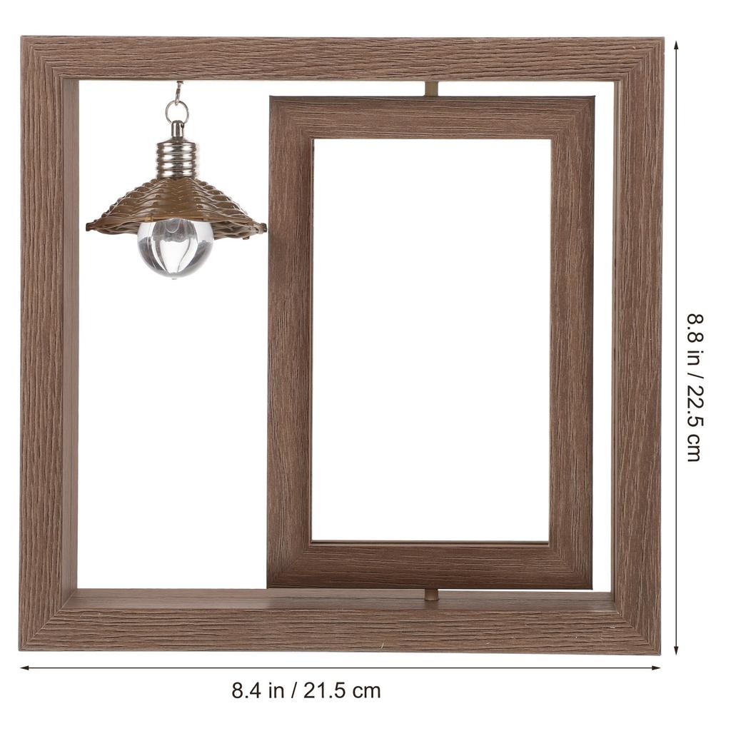 Double Sided Rotating Wood Photo Frame Unique Rotating Picture Frame Home Decoration Bedroom Desktop Photo Storage Display