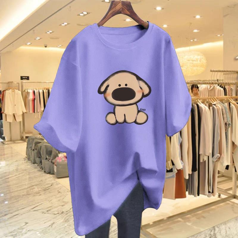 2025 Summer Korean Style Versatile Pure Cotton Couple T-Shirt - Women's Crew Neck Casual Loose Fit, Short Sleeve