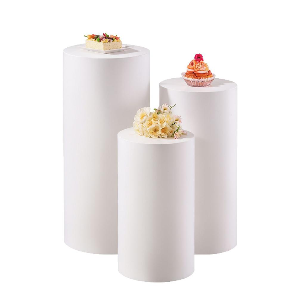 Runtowo 3Pcs Wedding Cylindrical Bucket Cover Cloth ,Wedding Party Dessert Table Covers ,Birthday Background Decoration