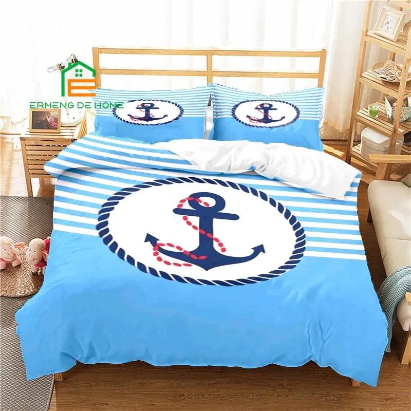 Comforter Nautical Anchor Pattern Bedding For Aldult Kids Bed Set Game Comforter Bedding Set