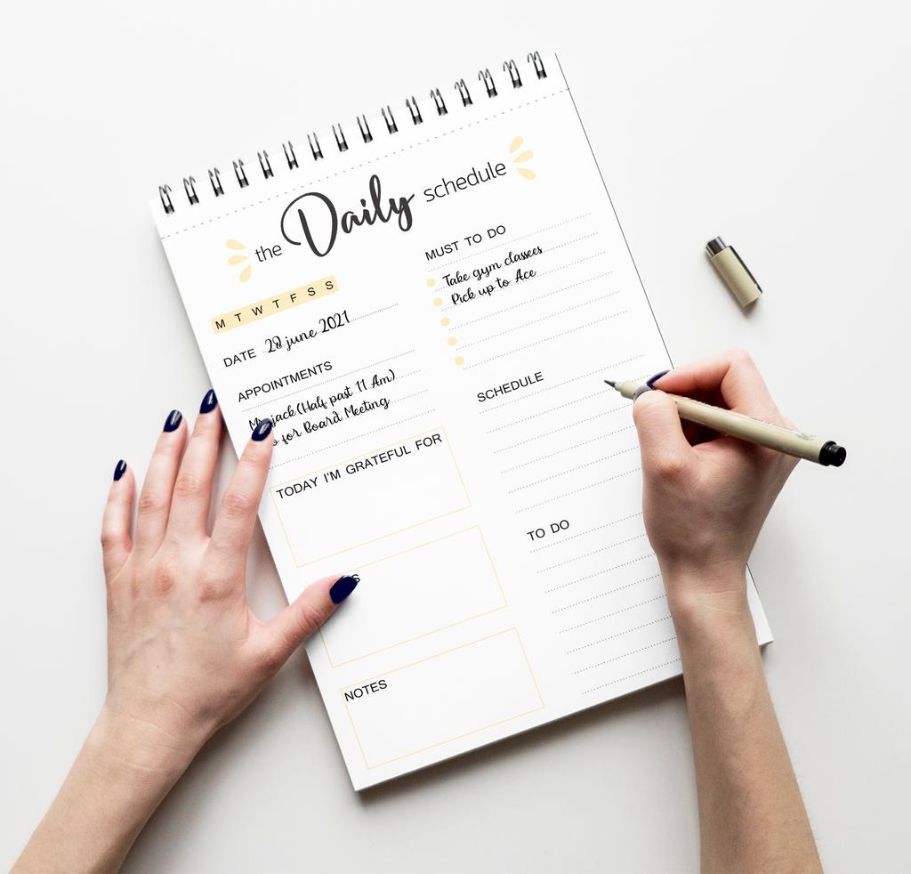 Inkdotpot To Do List Notepad – 6” X 9” Paper Stationery, Simple White Daily Schedule Planner Spiral Notepad Daily Checklist-(50 Sheets)