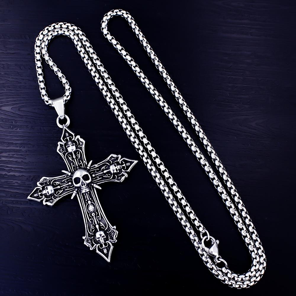 Necklace Baroque Skull Cross Popular Hollow Pendant