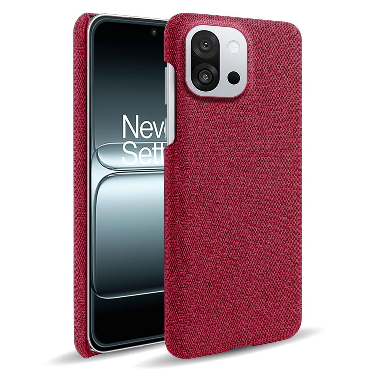 

Для OnePlus 13T 5G Чохол для телефону Текстура тканини Захисна задня кришка з ПК проти подряпин Red