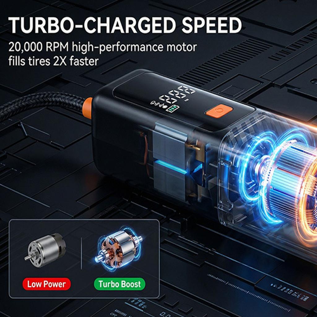 Tire Inflator 150 PSI Portable Air Compressor with Digital Pressure Gauge Air Pump for Car Motorcycle Bicycle Balls and More