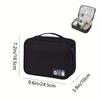 1pc Durable Travel Cable Organizer Bag with Double Zipper – Multi-Compartment Storage for Electronics, Headphones, and Accessories,  Travel Accessory