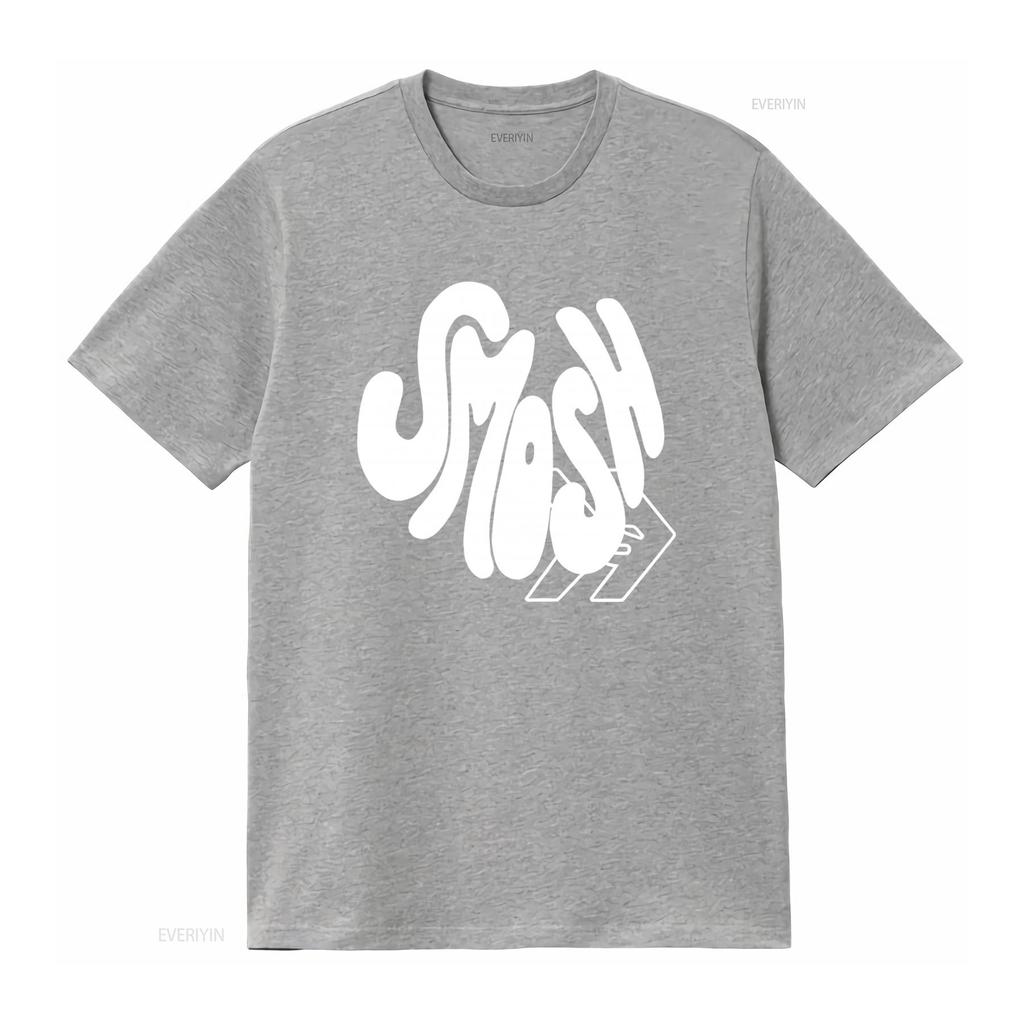 Smosh Groovy Logo Print T Shirt for Fashion Casual Vintage Washed Unisex Graphic Comfortable Top For Everyday Wear Streetwear