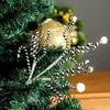 4PC Set Black/White Christmas Tree Decorations Picks Woolen Candy Curly Pick, Christmas Bells Picks Christmas Tree Decorations Home Office Vase Party
