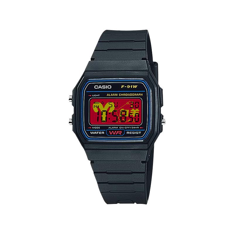 Casio Özelleştirilmiş saat değiştirilmiş seri takımyıldızı ekranı elektronik mekanizma reçine kayış erkek ve kadın için aynı stil renk KırmızıSarı-BeyazKavak
