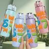 1PC I Was Six Now Im Seven Text 750ml Color Plastic Sports Water Bottle Leakproof Flip Straw Lid Suitable for Sports Office Home Use