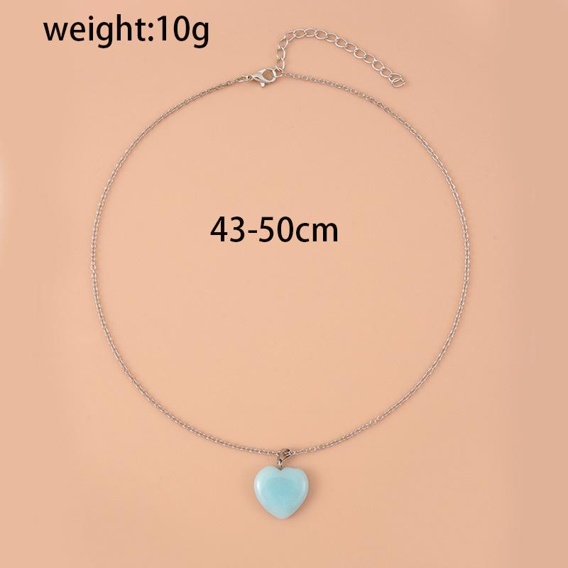 JWER Neues Einfaches Leuchtendes Halskette Leuchtende Nacht Runde Stern Herz Anhänger Leuchtet im Dunkeln Halskette für Männer Frauen Halloween Geschenke