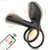Vibrating Cock Double Ring for Men Penis Trainer Climax Clitoris G-spot Stimulator Vibrator Sex Toys for Couples Ejaculation Delay Ring Adult Supplies
