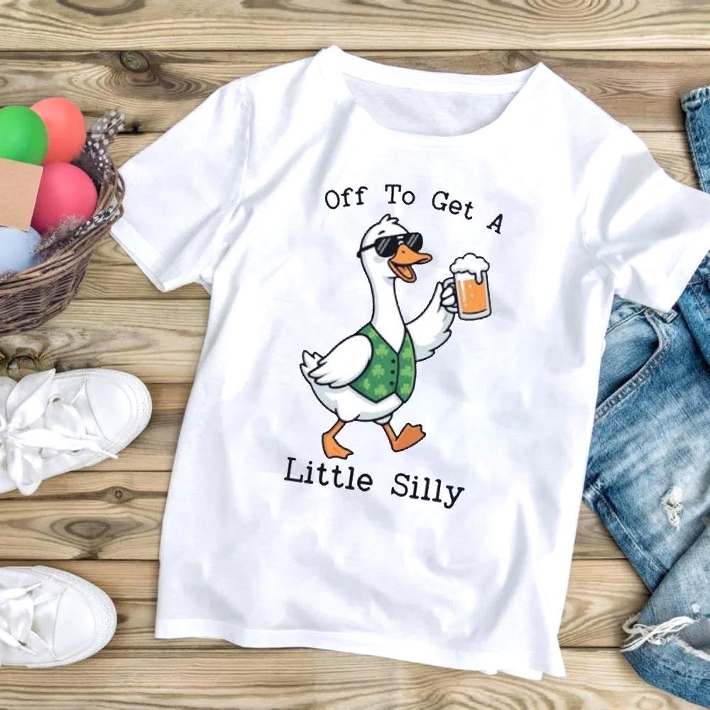 St Patricks Day Shirt St Paddys Day Goose T-shirt Social Club Funny Irish St Pattys Day Tees Women Printed Clothes Funny Y2k Top M