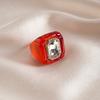 Y2K Classic Acrylic Resin Ring Candy Color Big Dome Plain Ring Hand Ornaments Geometric Ring  Women
