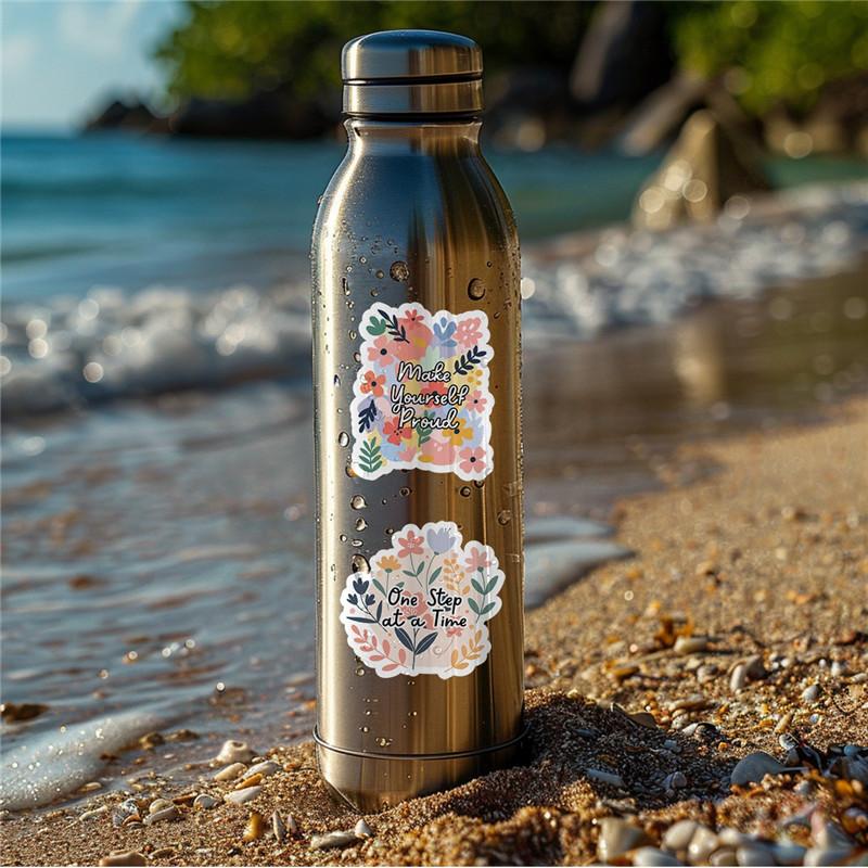 50Pcs/Set Flowers Healing Phrase Stickers DIY Fashion Waterproof Doodle Decals Stickers
