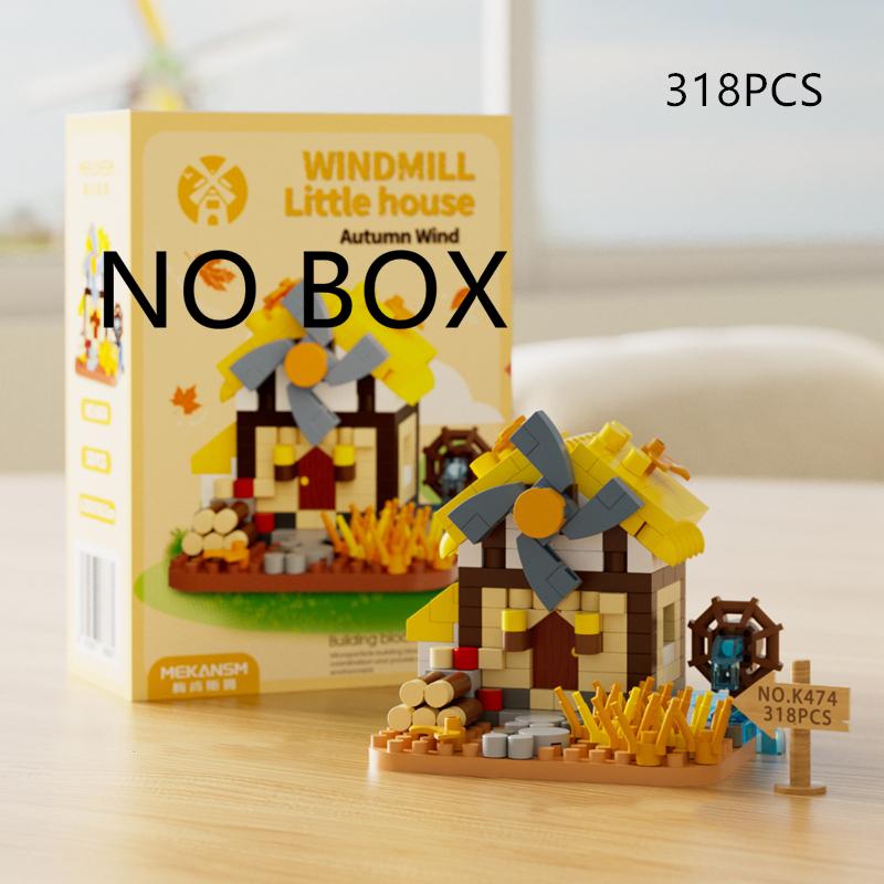 Deep Forest Windmill House Tree House Building Block Street View Building Children's Educational Assembly Toy