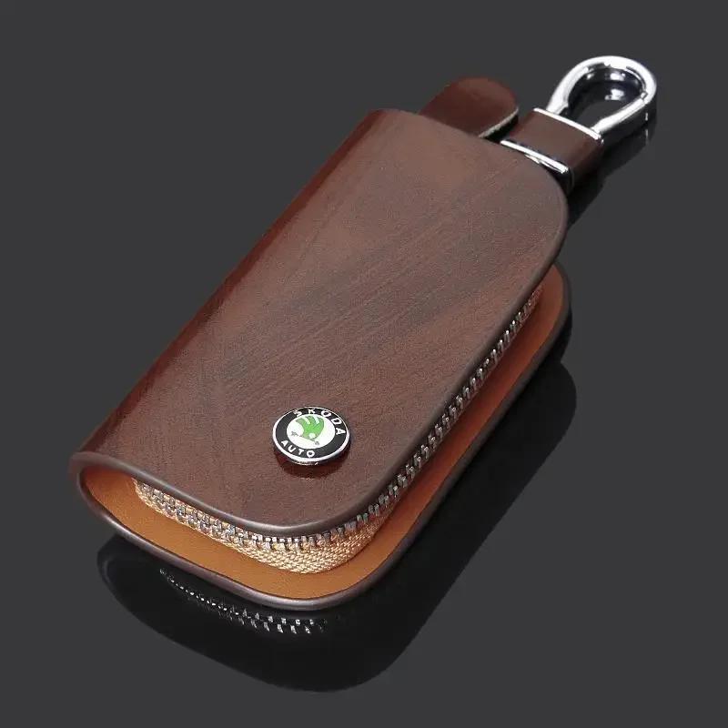 JSVL7 Stylish Car Key Bag Organizer with Skoda Logo - Suitable for Skoda Kodiak, Octavia, Rapid, Kodiaq Kamiq Yeti A7 Tour RS and More