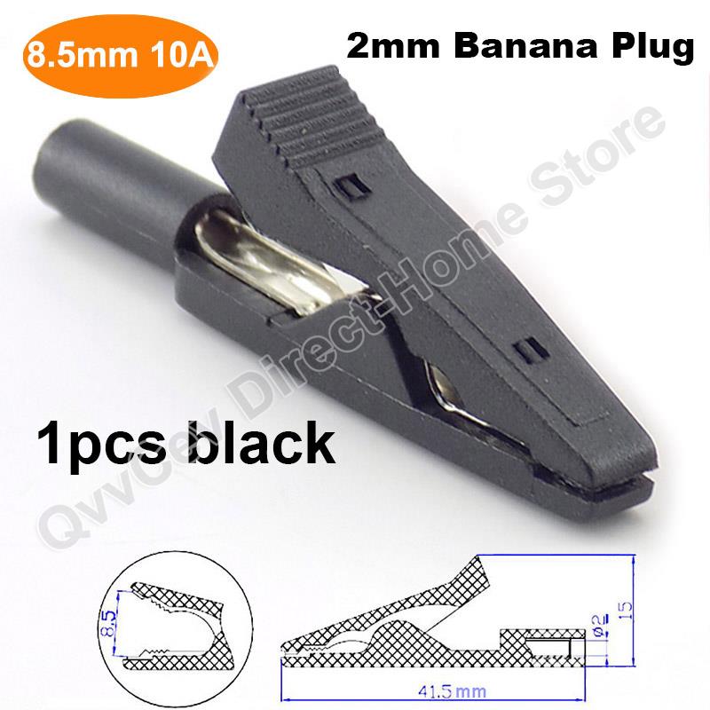 Alligator Clip Insulated Crocodile Clamps Adapter Battery Clip Fits for Welding 2mm 4mm Banana Plug Test Lead Black Color