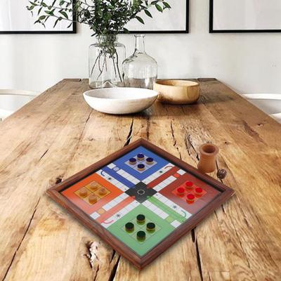 Shriji Crafts Wooden 2-in-one Ludo and Snake Ladder Family Game Friends
