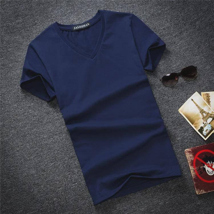 2025 Sommerfestival Herren-T-Shirt mit V-Ausschnitt, einfarbig, kurzärmelig – trendig und modisch, Übergröße