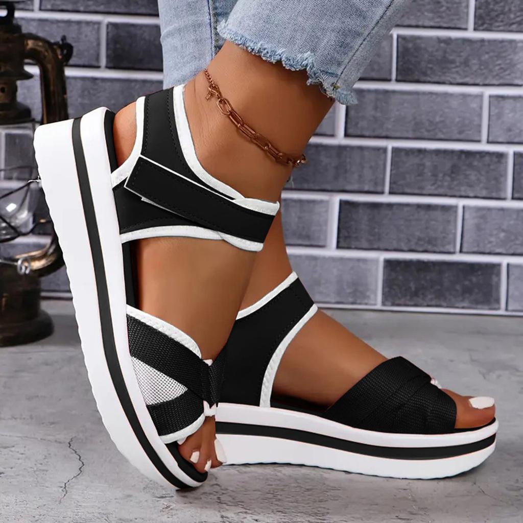 Women Sandals Soft Stitching Ladies Comfortable Flat Sandals Woven Strap Platform Wedge Sandals Zapatillas De Verano Para Mujer