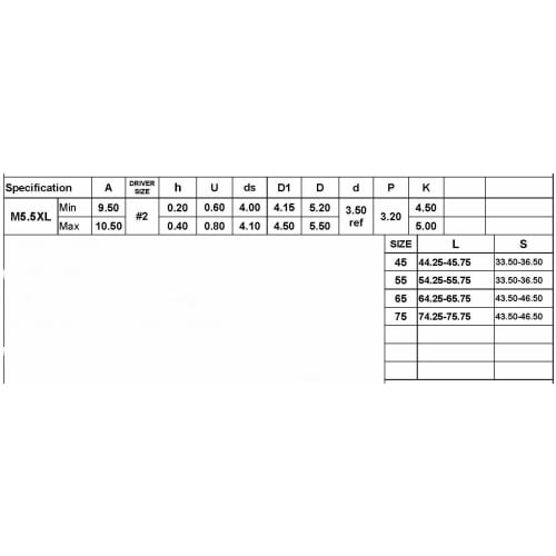 GROVE Wood Deck Screws, Stainless Steel SUS304 (Screw Length: 5.5 X 45mm), Pack of 100