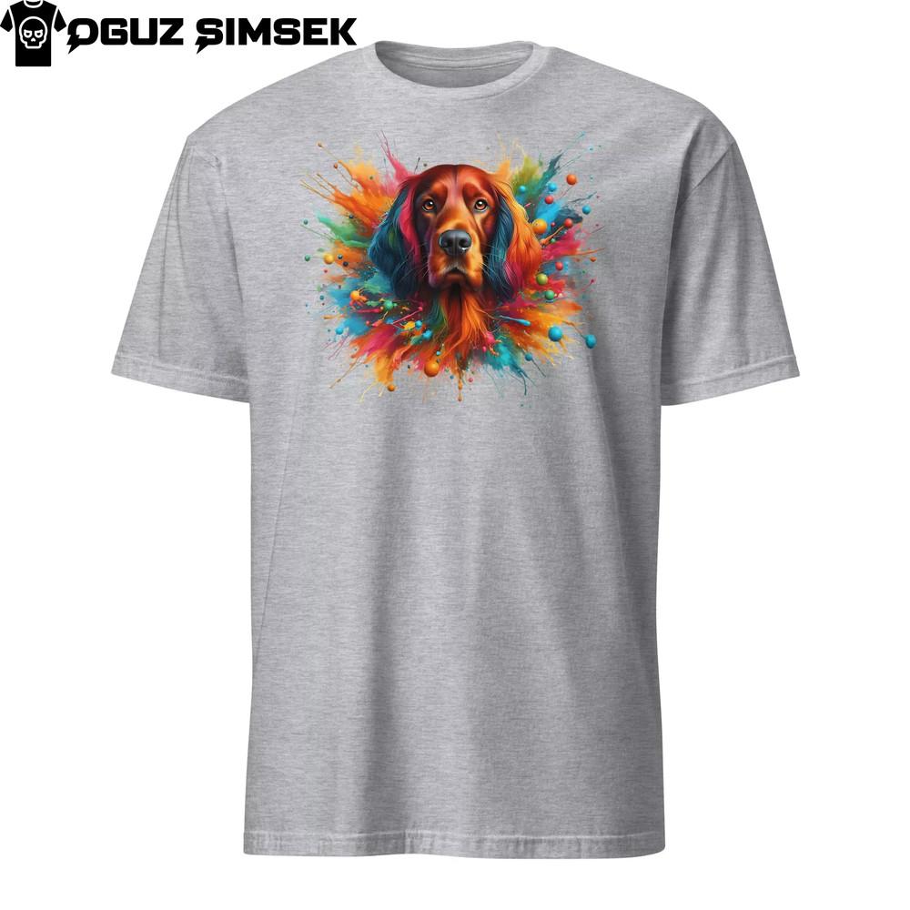 

Красочная футболка унисекс с ирландским сеттером | Яркая футболка с графикой для любителей собак XL