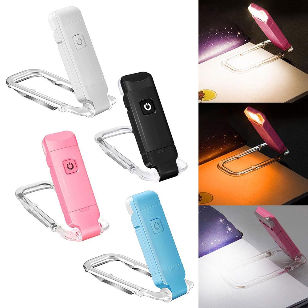 USB Rechargeable Portable Clip-on LED Reading Light Reading Lamp Eye Care Book Lamp for Book Lovers Kids