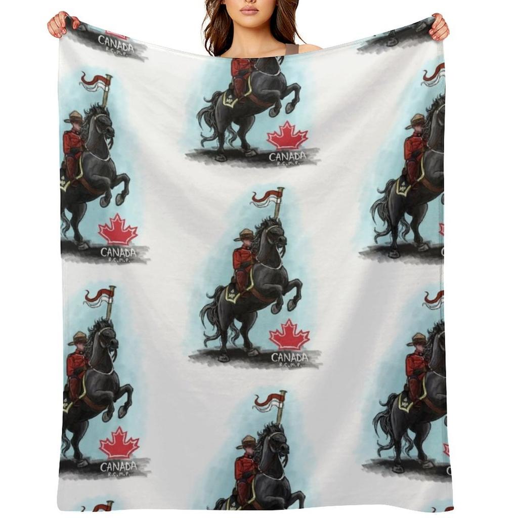 Royal Canadian Mounted Police (R.C.M.P) Throw Blanket Plaid blankets and throws Luxury Designer Designers Blankets