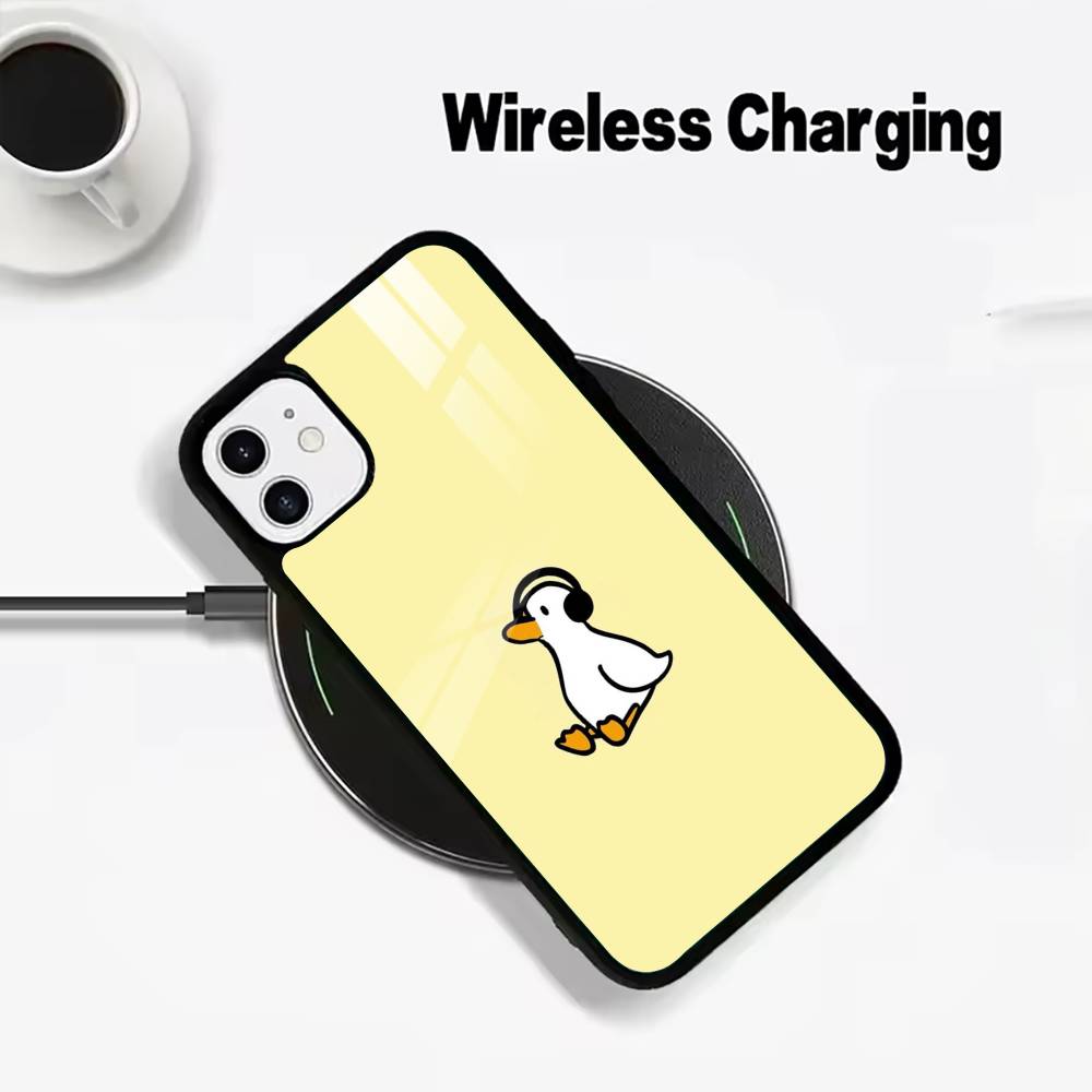 

F-Funny Duck Wireless charging phone case compatible with iPhone 17/16/15/14/13/12/11 iPhone16