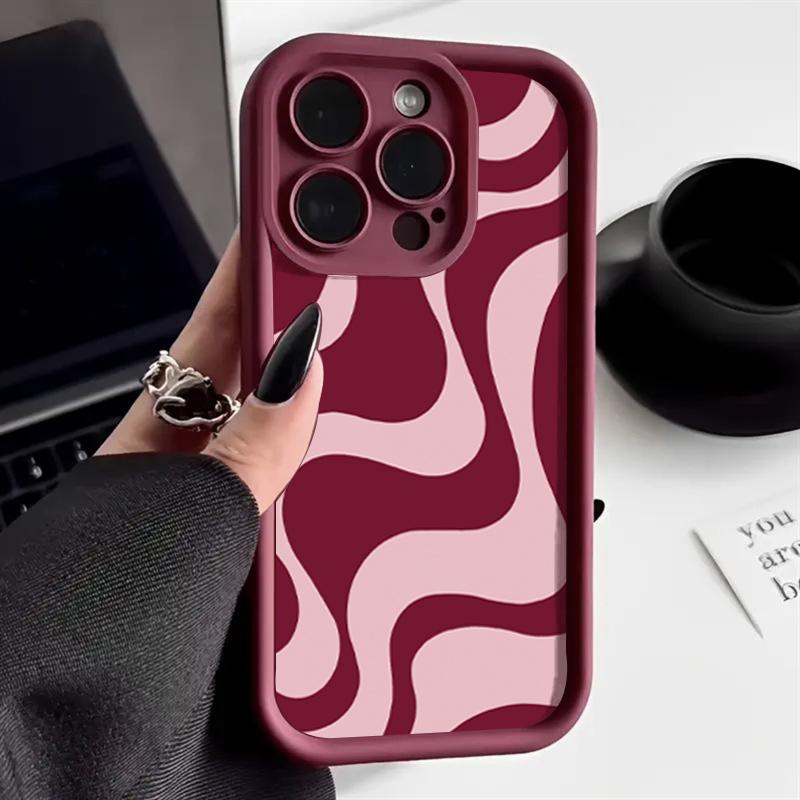 Fashionable Red Lines Soft Phone Case For 16 Pro Max Case 17 13 15 16 11 14 12 Pro Max XR 7 8 Plus Simple Cover