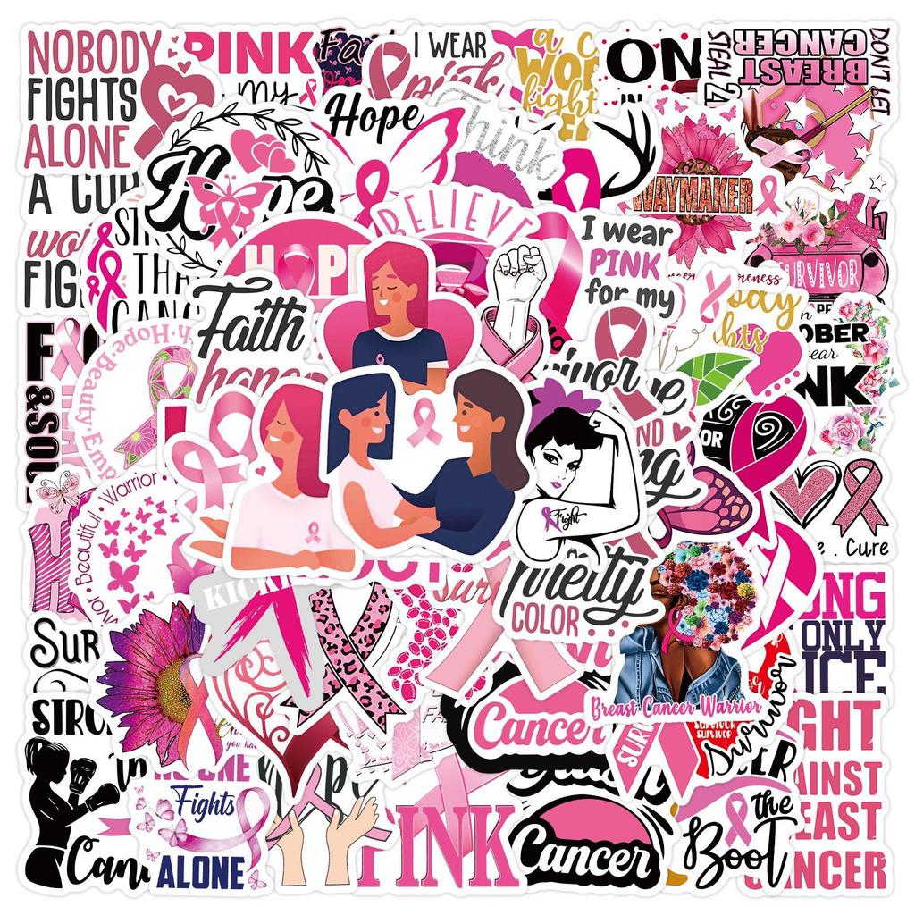 60 New Red Ribbon Red Ribbon Doodle Stickers Suitcase Notebook Water Cup Waterproof Stickers