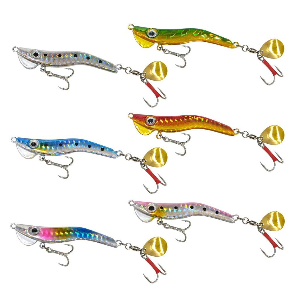 Oruldo Fishing Tackle Jig Metal Egild Metal Set Egi-Style Spinner, Jig, 13g, 6-Color (qb100254a01n0)
