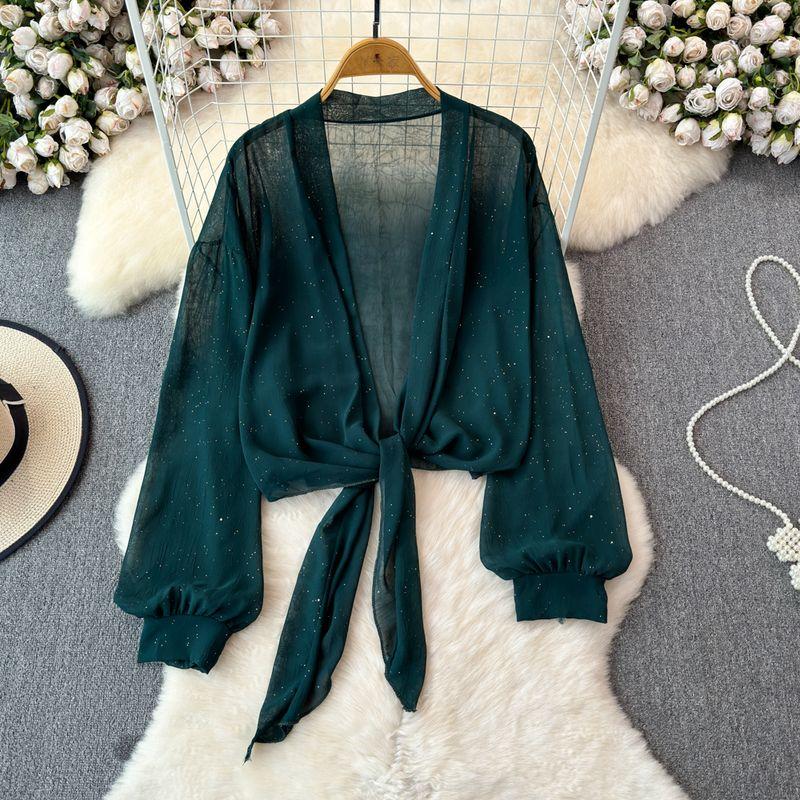 

Sun Protection Clothing for Women Fashion 2025 New Arrival Outwear Summer UV Protection Thin Breathable Ice Silk Top Clothes Fashion Peacock Blue One size