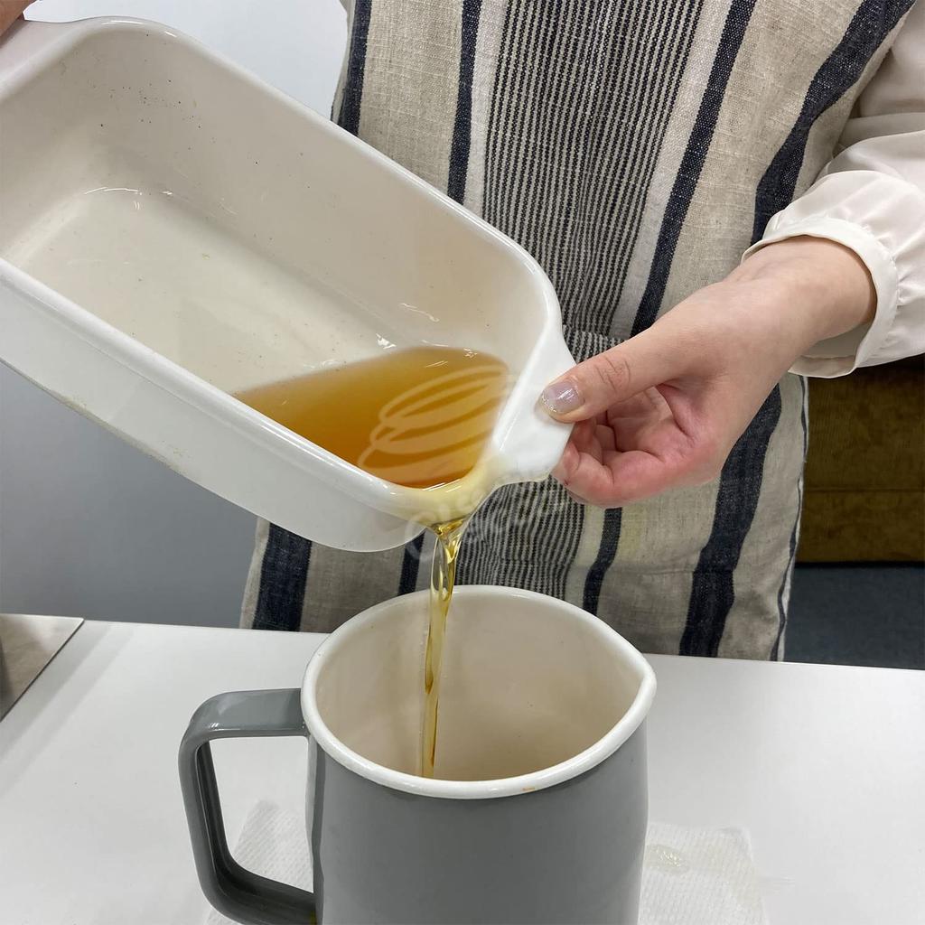 Fuji Enamel Square Tempura Pot, IH Compatible, with Thermometer, Frying Net, and Tray, Light Gray, TP-20K.LG