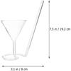 YARNOW 1pcs Clear Cocktail Glass with Straw Creative Cocktail Cup with Spiral Straw Transparent Wine Glass for Wine Juice Milk (Transparent)