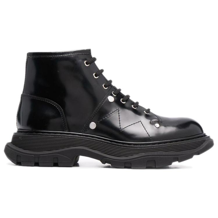 Alexander Mcqueen Ankle Leather Boot 'Black' Men's 595469WHZ811081