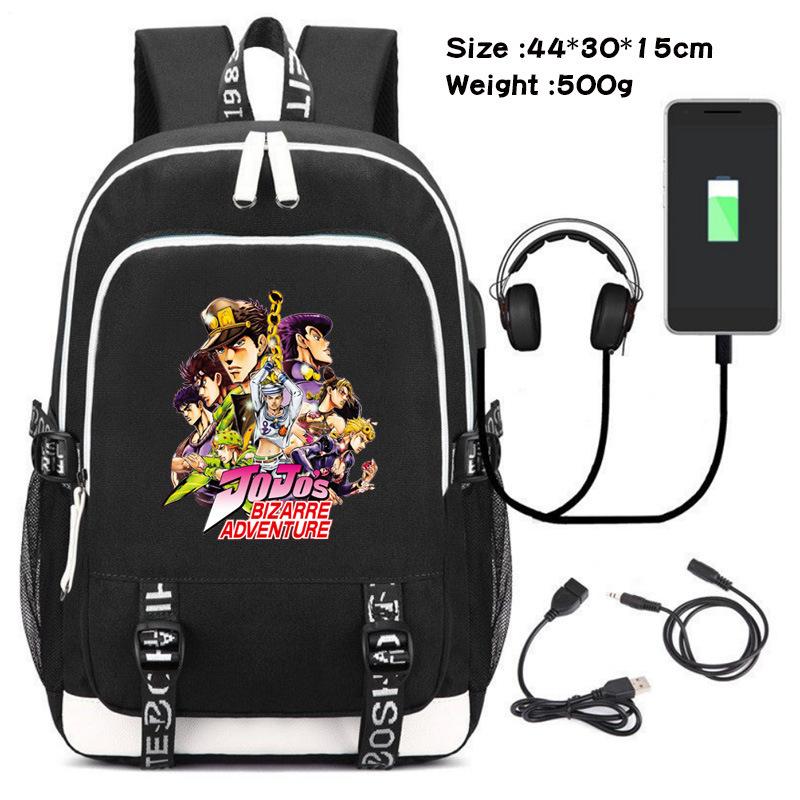 Jojo's Fantastic Adventure School Bag Anime Peripheral Backpack Schoolgirl Canvas Oxford Backpack