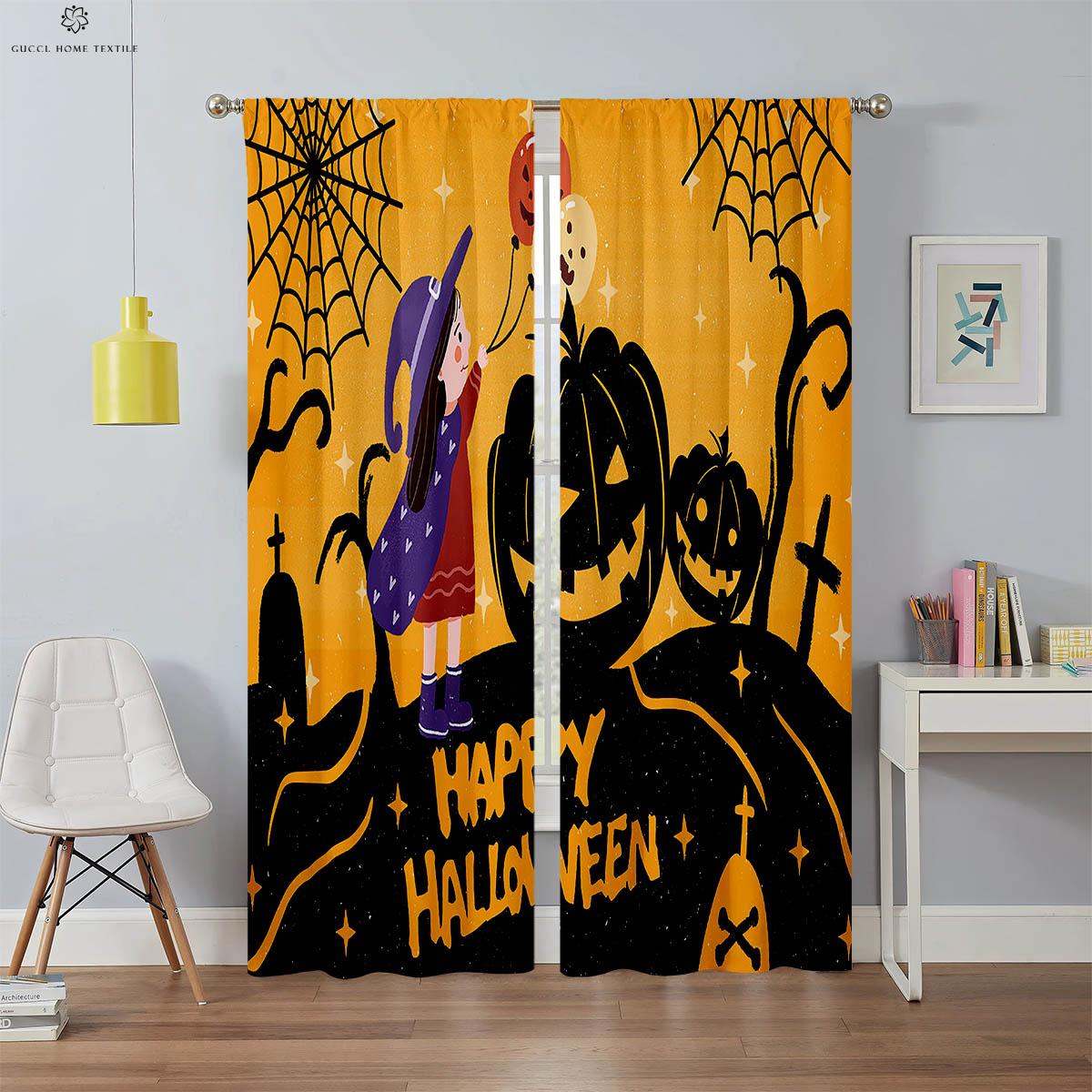 

Шторы с мультяшным принтом для детской комнаты, ресторана, кухни, вечеринки, праздничного оформления, легко стирать и ухаживать, 2 шт. W50xH130(CM)x2PCS&Grommet Top