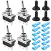 Xiatiaosann 4pcs Toggle Switch 25A 3 Pin 3 Position SPDT On/Off Self Lock
