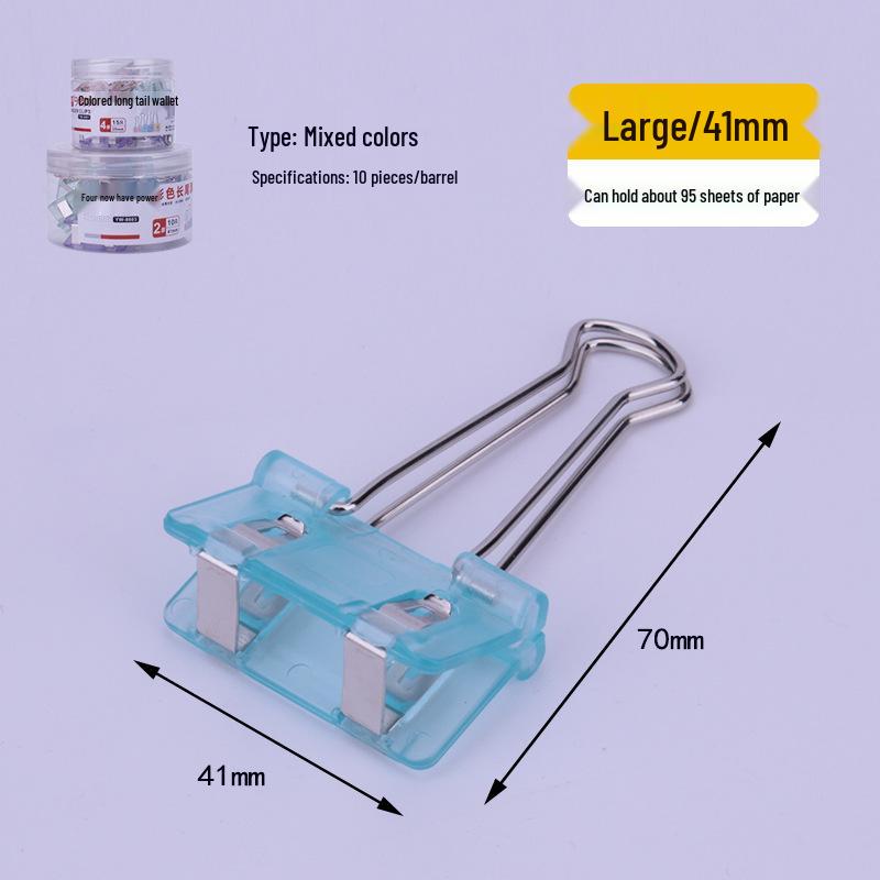 Creative Morandi Transparent Long Tail Swallowtail Plastic Office Clips for Document Storage