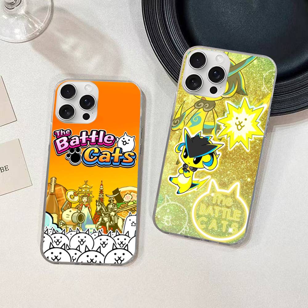 B-Battle Cats Anime Game For IPhone 17 16 15 14 Plus 13 12 11 Pro Max Phone Cover Back Satin Colorful Surface