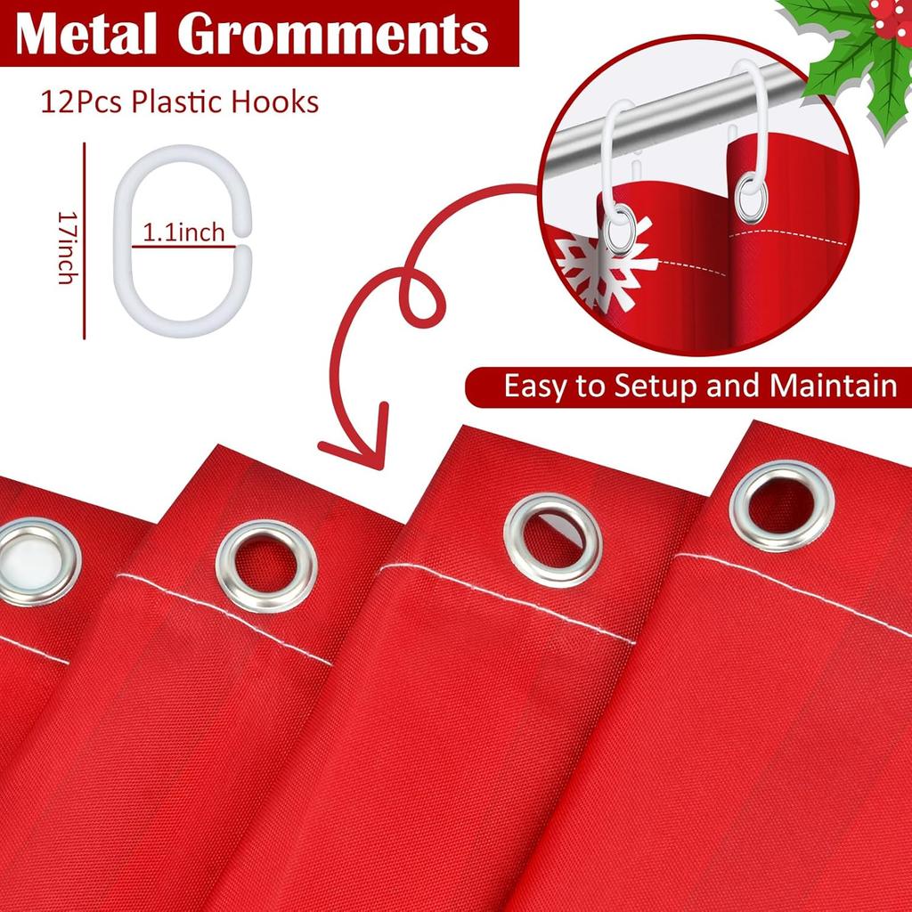 Christmas Shower Curtain For Bathroom Santa Claus Xmas Snowman Cute Red Funny Aesthetic Fabric Waterproof Bathroom Shower
