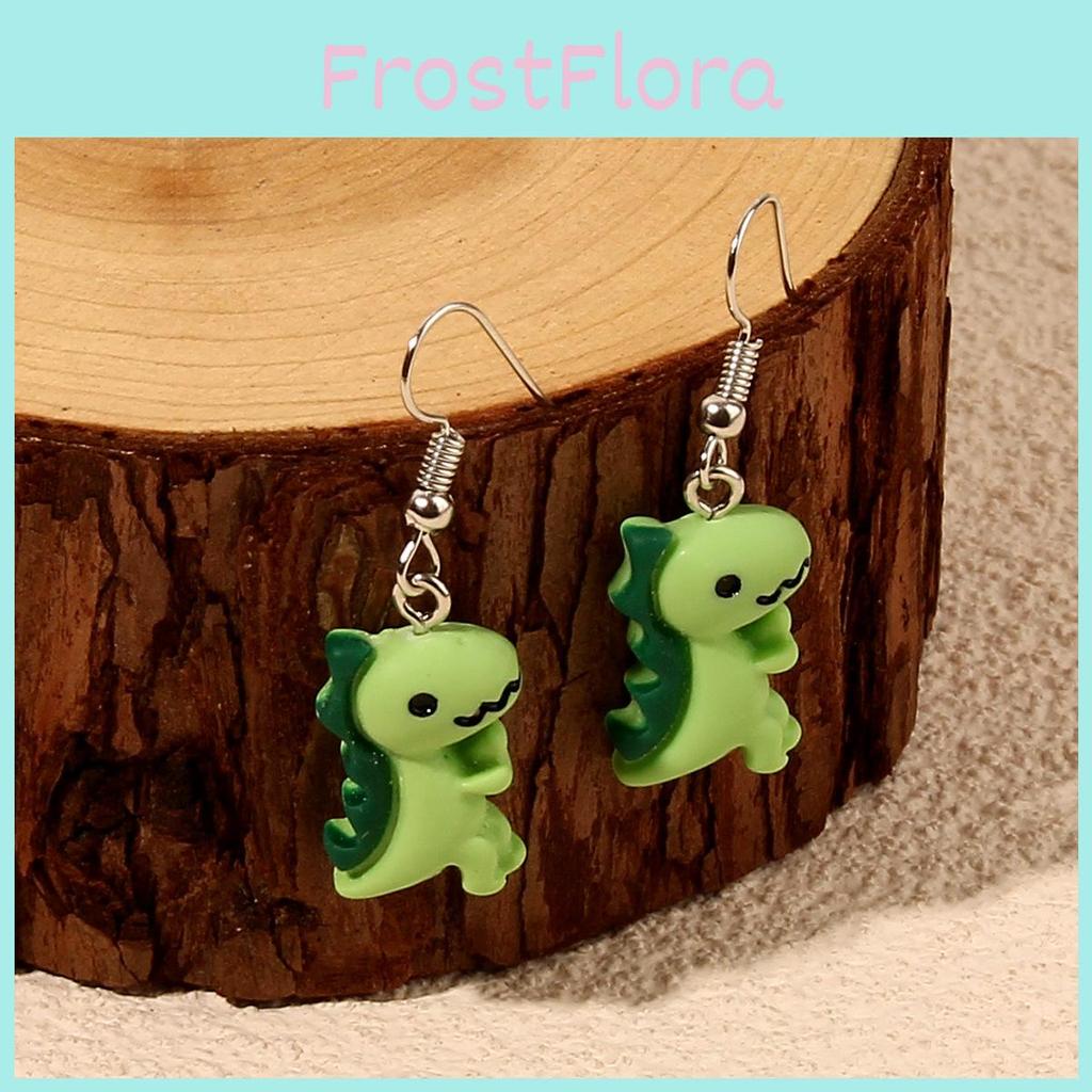 Cute Dinosaur Animal Earrings With Soft Clay Material For Stylish Female Ear Accessory